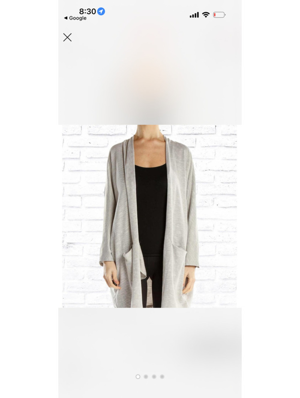 NWT DONNI Ribbed Slouchy Knit Open Front gray cardigan one size